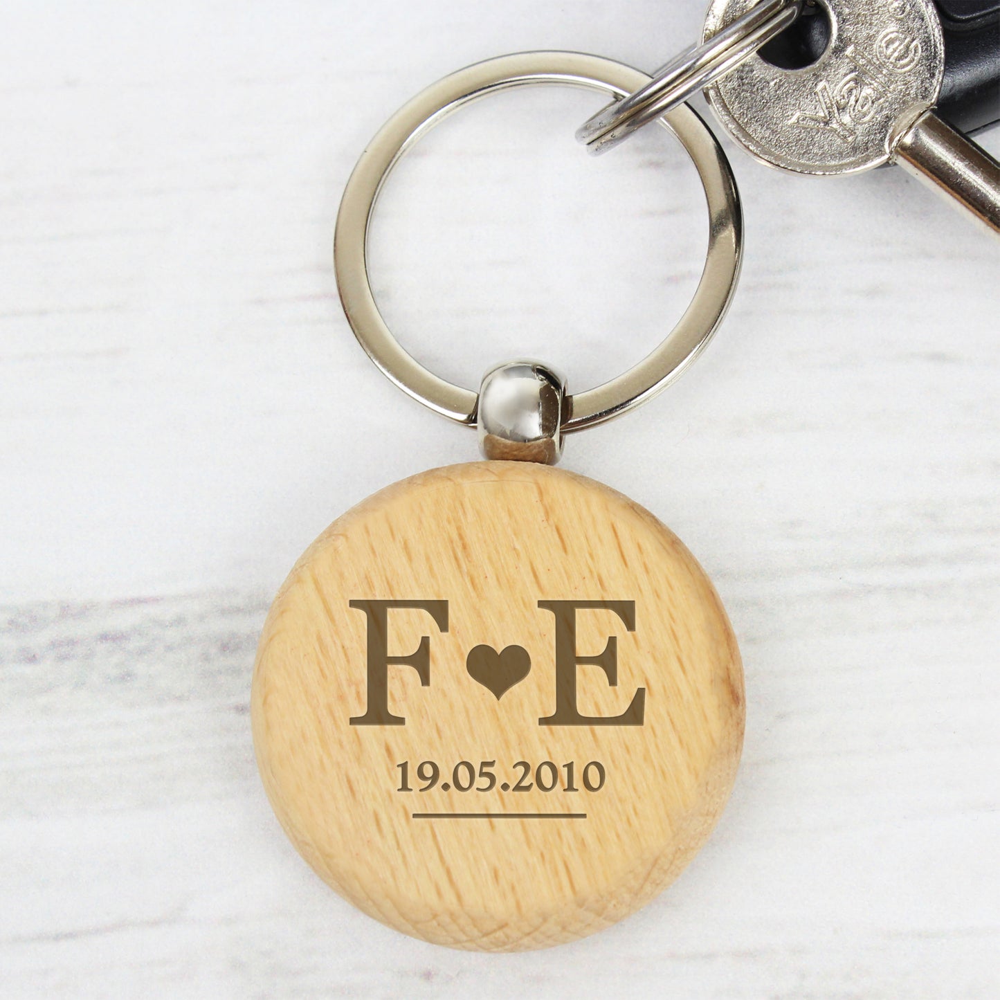 Personalised Monogram Wooden Keyring