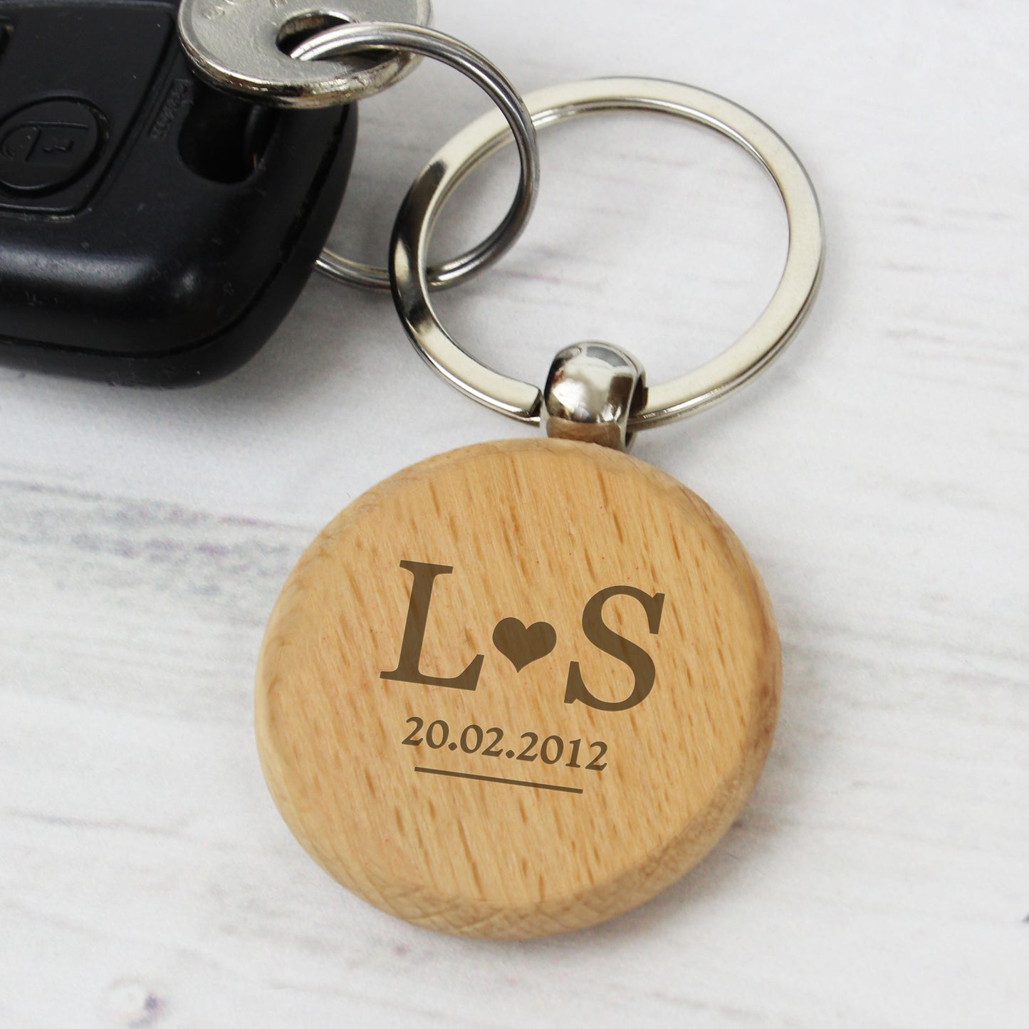 Personalised Monogram Wooden Keyring