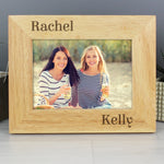Personalised Couples 7x5 Landscape Wooden Photo Frame
