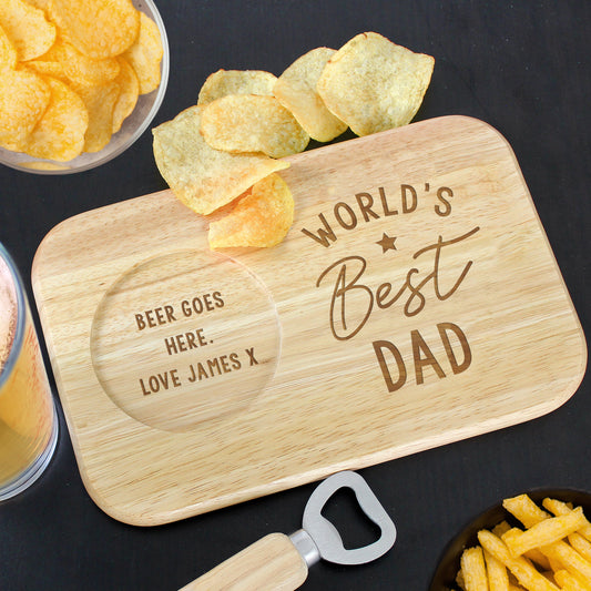 Personalised World's Best Wooden Coaster Tray