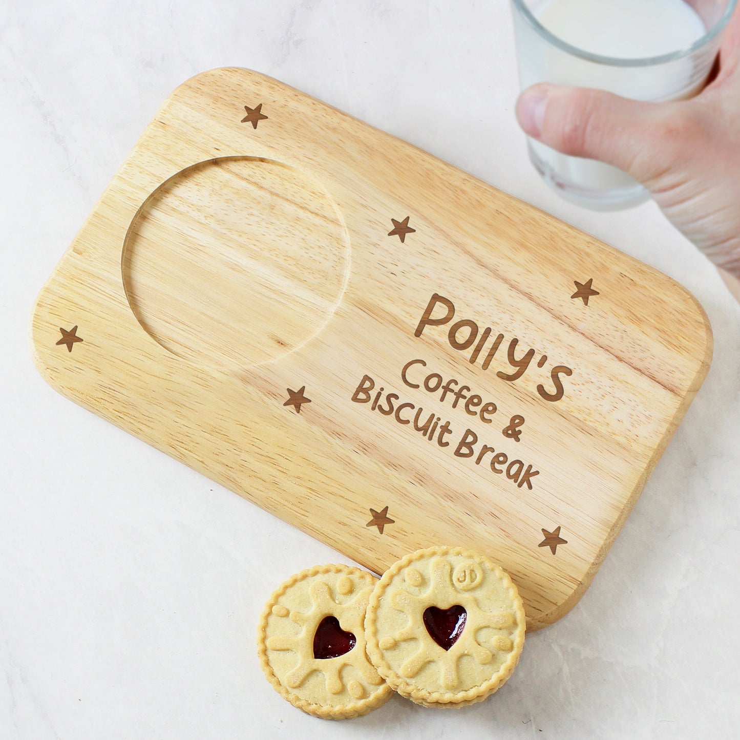 Personalised Stars Wooden Coaster Tray