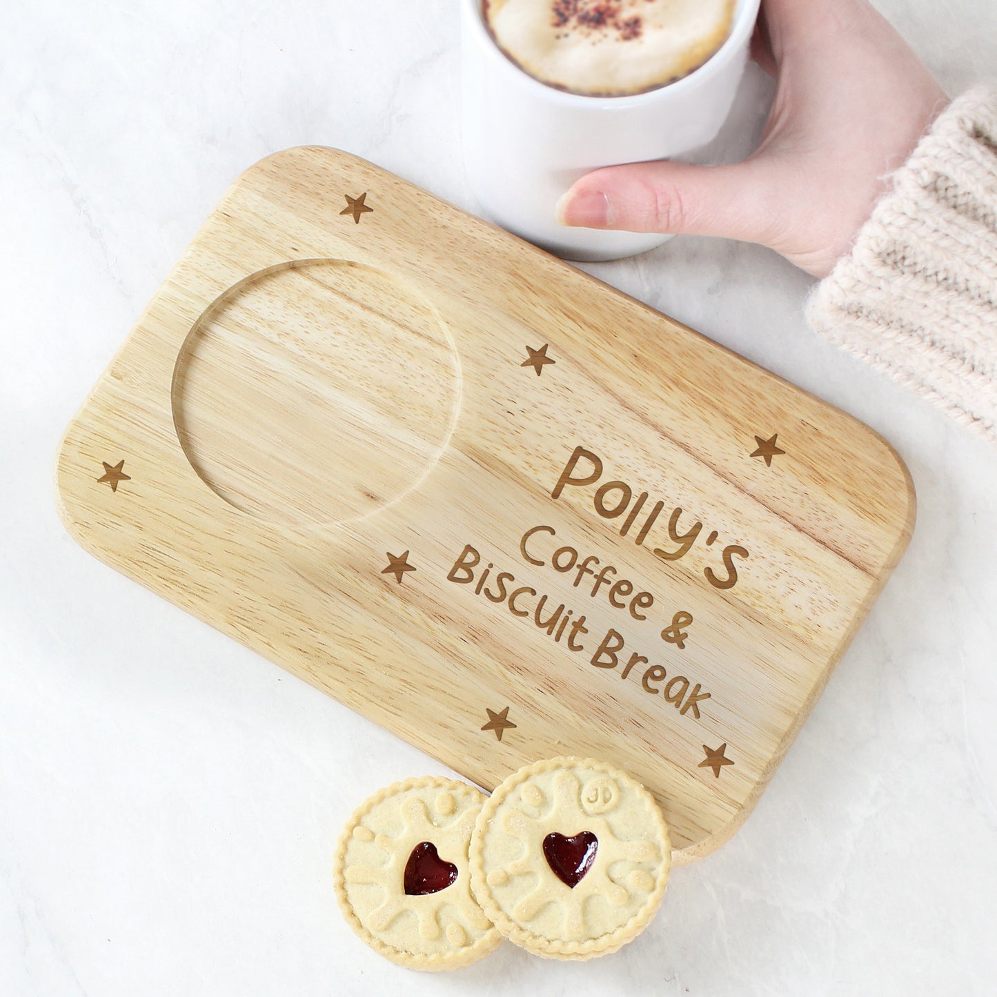 Personalised Stars Wooden Coaster Tray