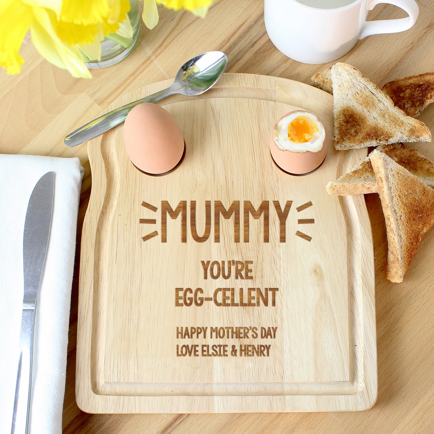 Personalised Free Text Egg & Toast Board