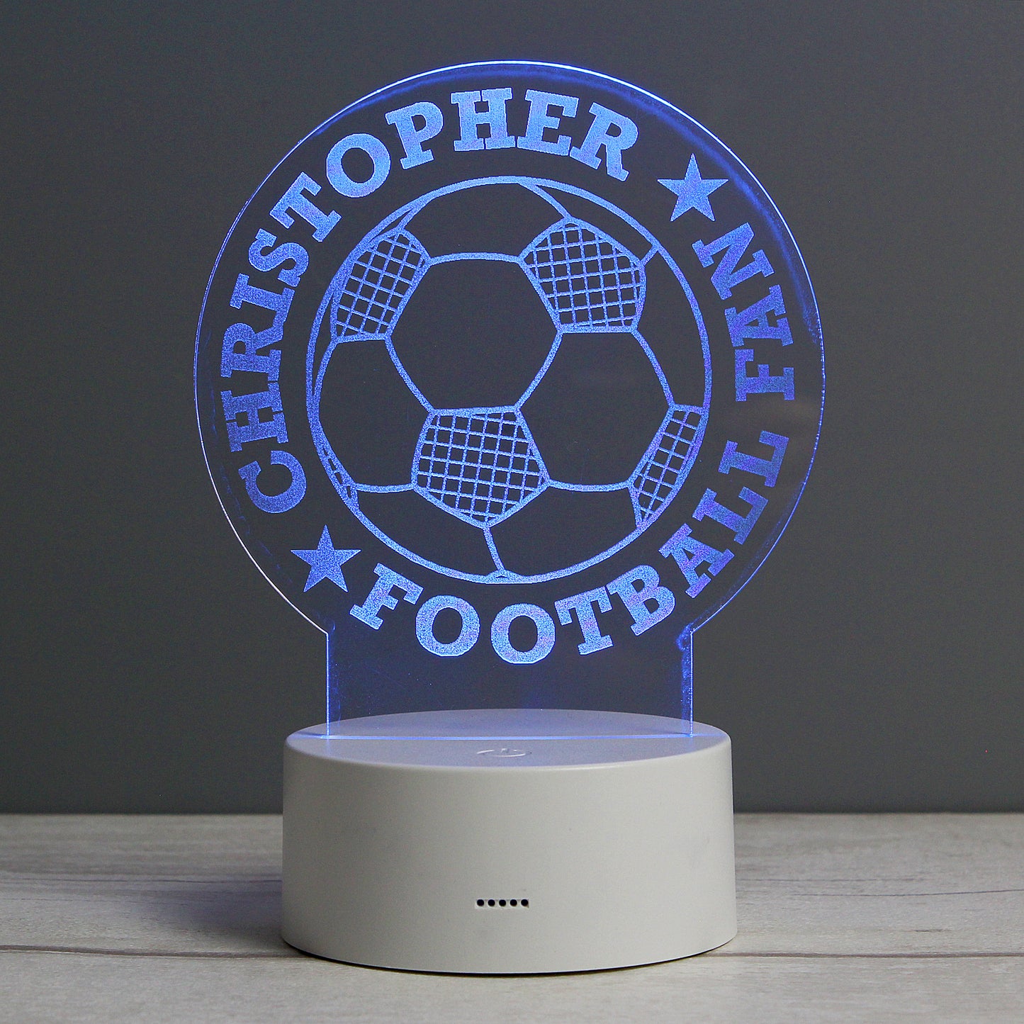 Personalised Football LED Colour Changing Desk Night Light