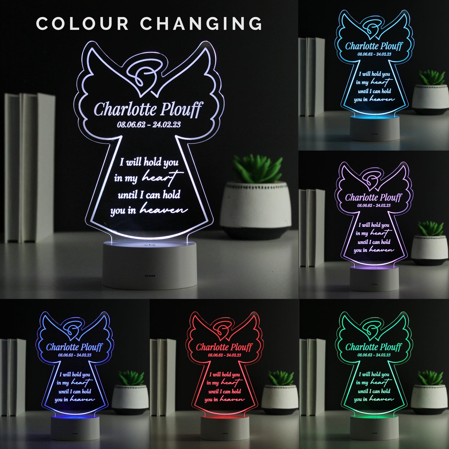 Personalised Angel Memorial Verse LED Light