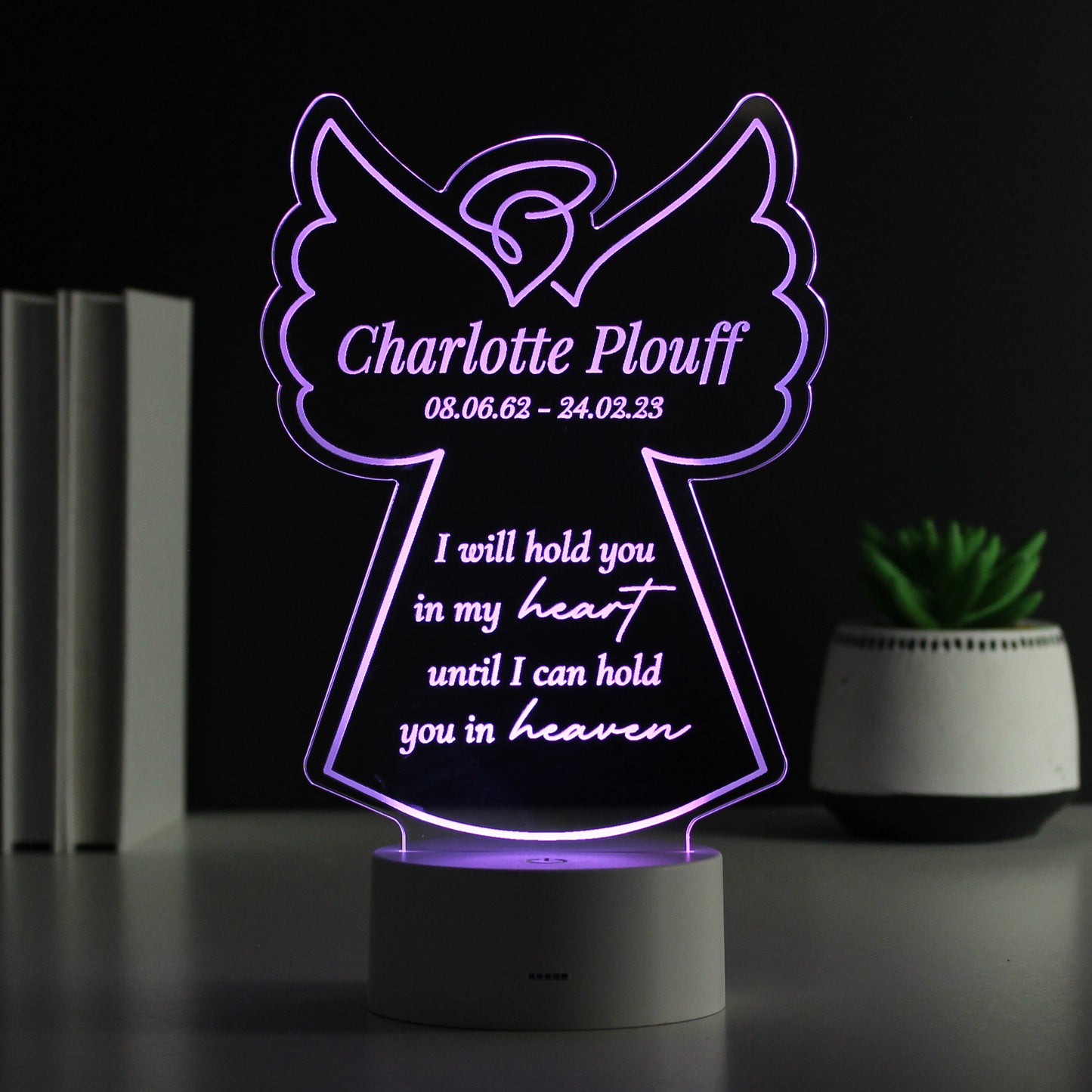 Personalised Angel Memorial Verse LED Light