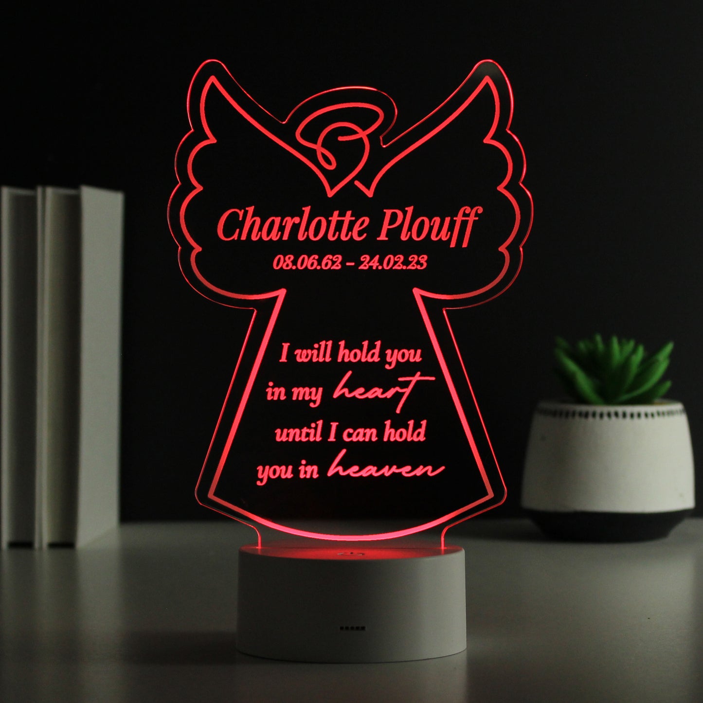 Personalised Angel Memorial Verse LED Light