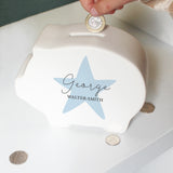 Personalised Blue Star Piggy Bank