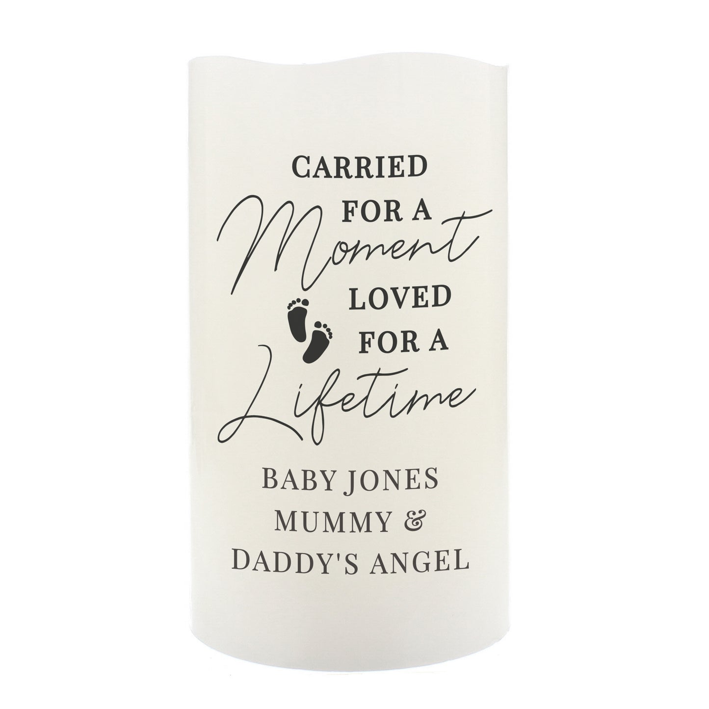Personalised Carried For A Moment Led Candle