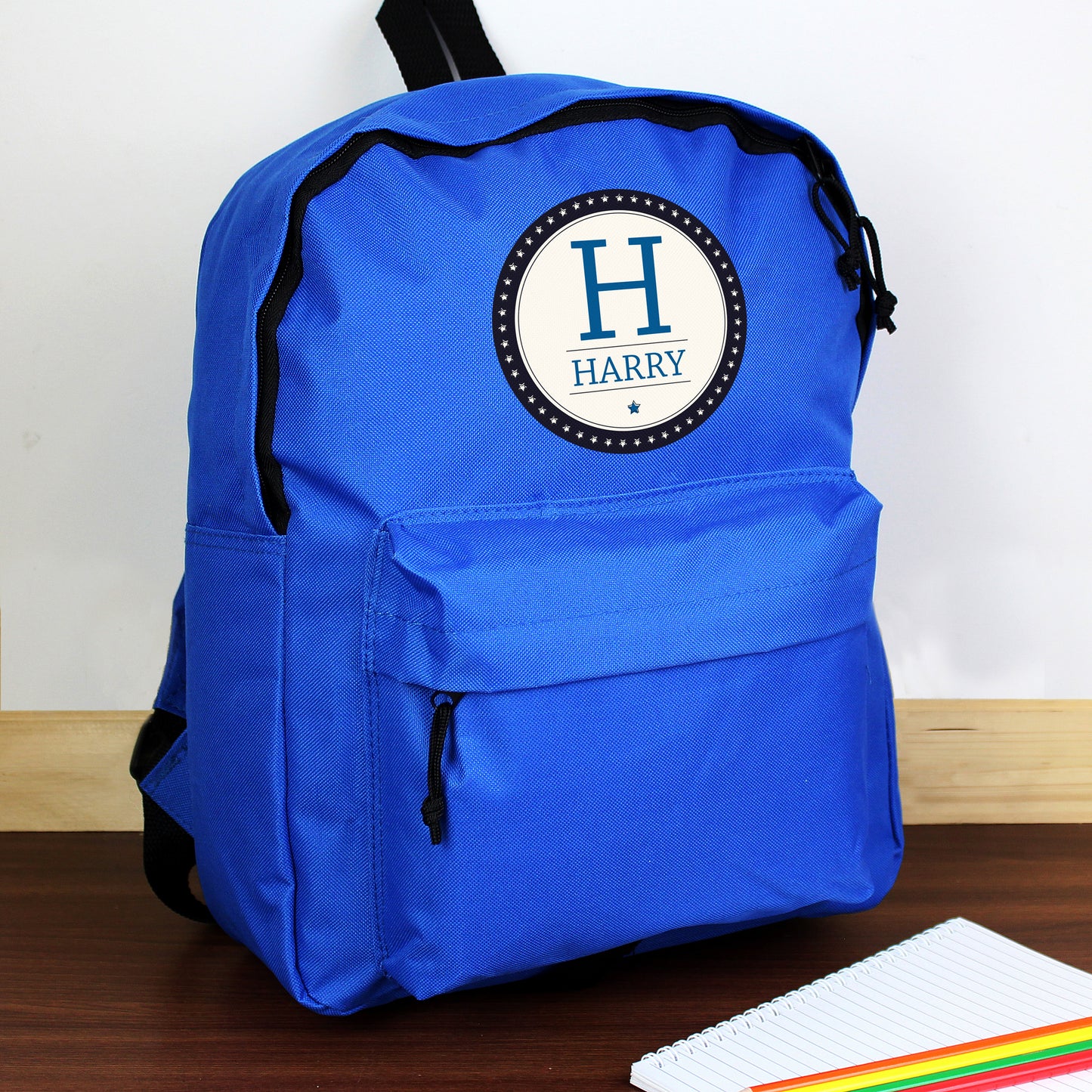 Personalised Star Name Blue Backpack