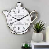 Personalised Teapot Shape Wooden Clock