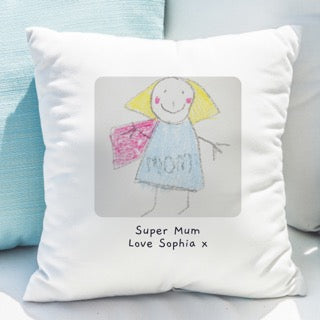 Personalised Childrens Drawing Photo Upload Cushion