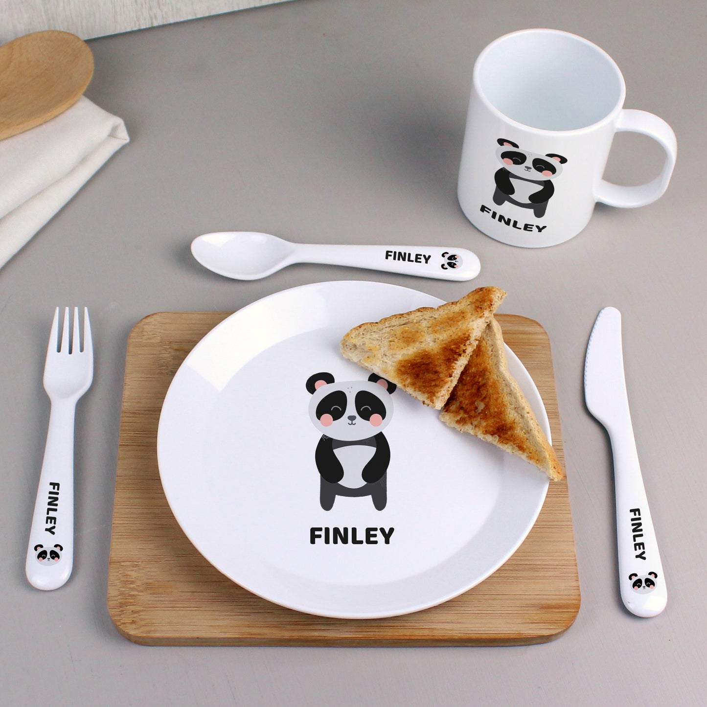 Personalised Panda Plastic Plate