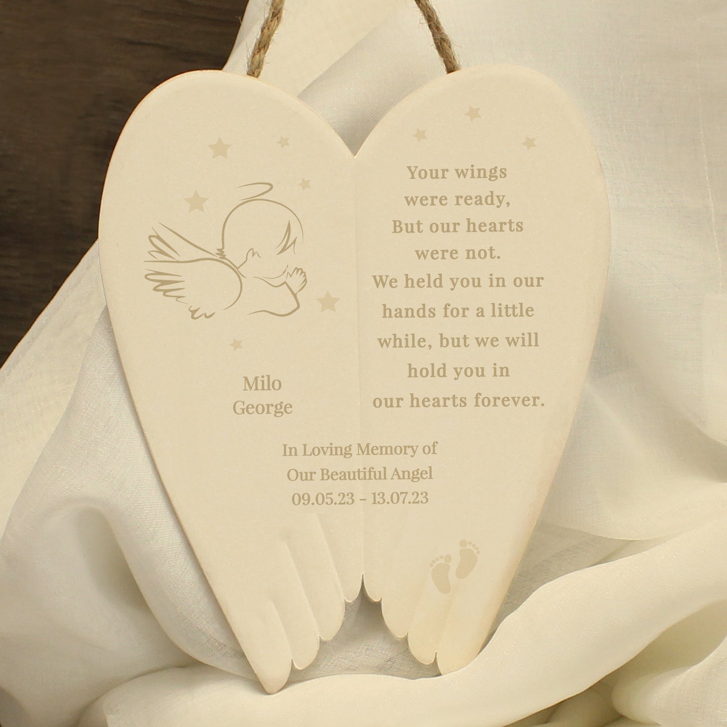 Personalised Little Angel Ceramic Wings