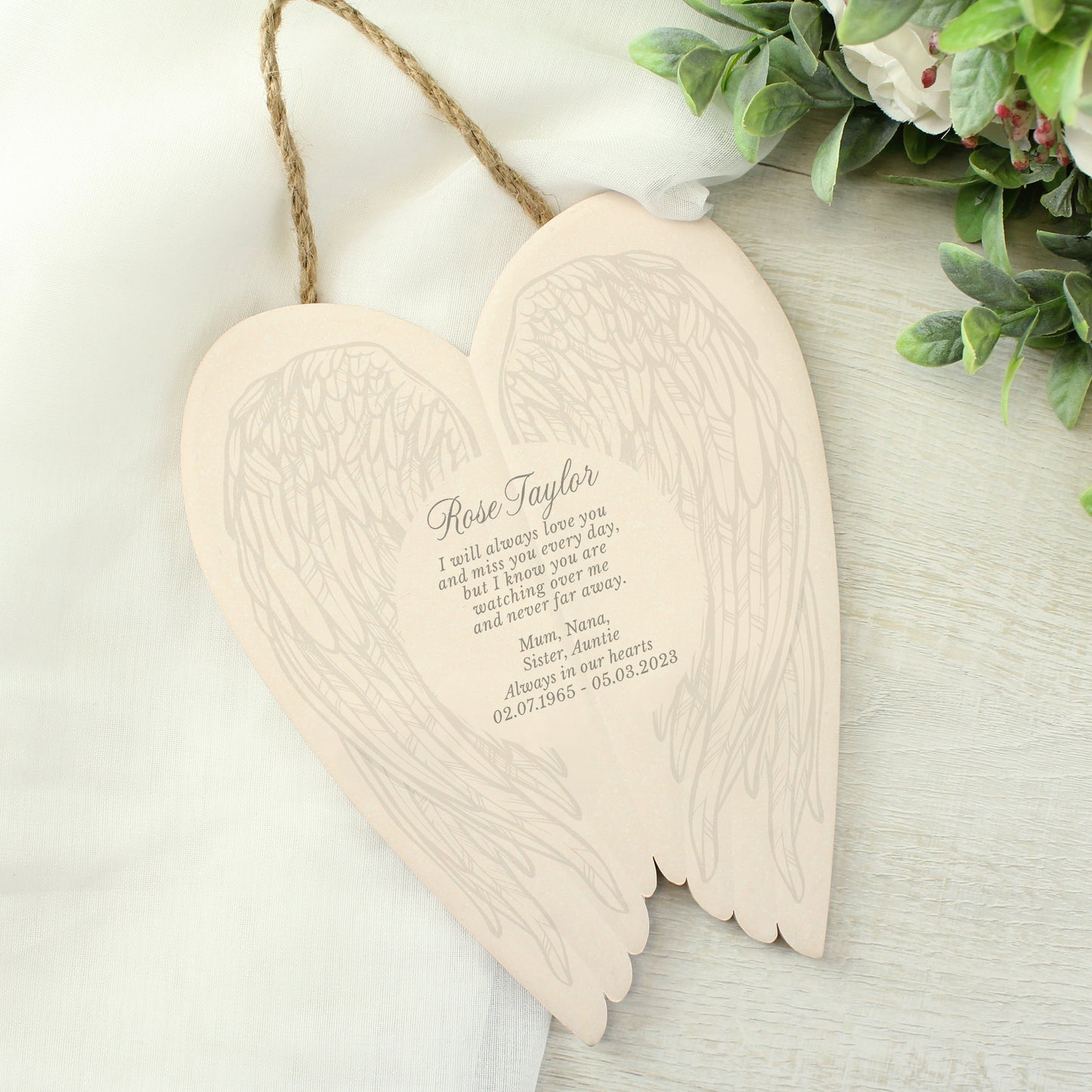 Personalised In Loving Memory Ceramic Wings