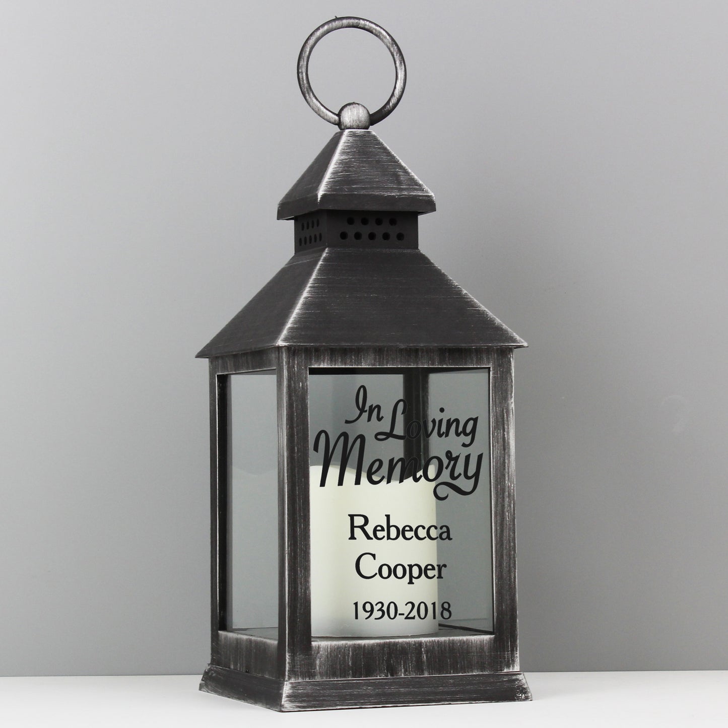 Personalised In Loving Memory Rustic Black Lantern