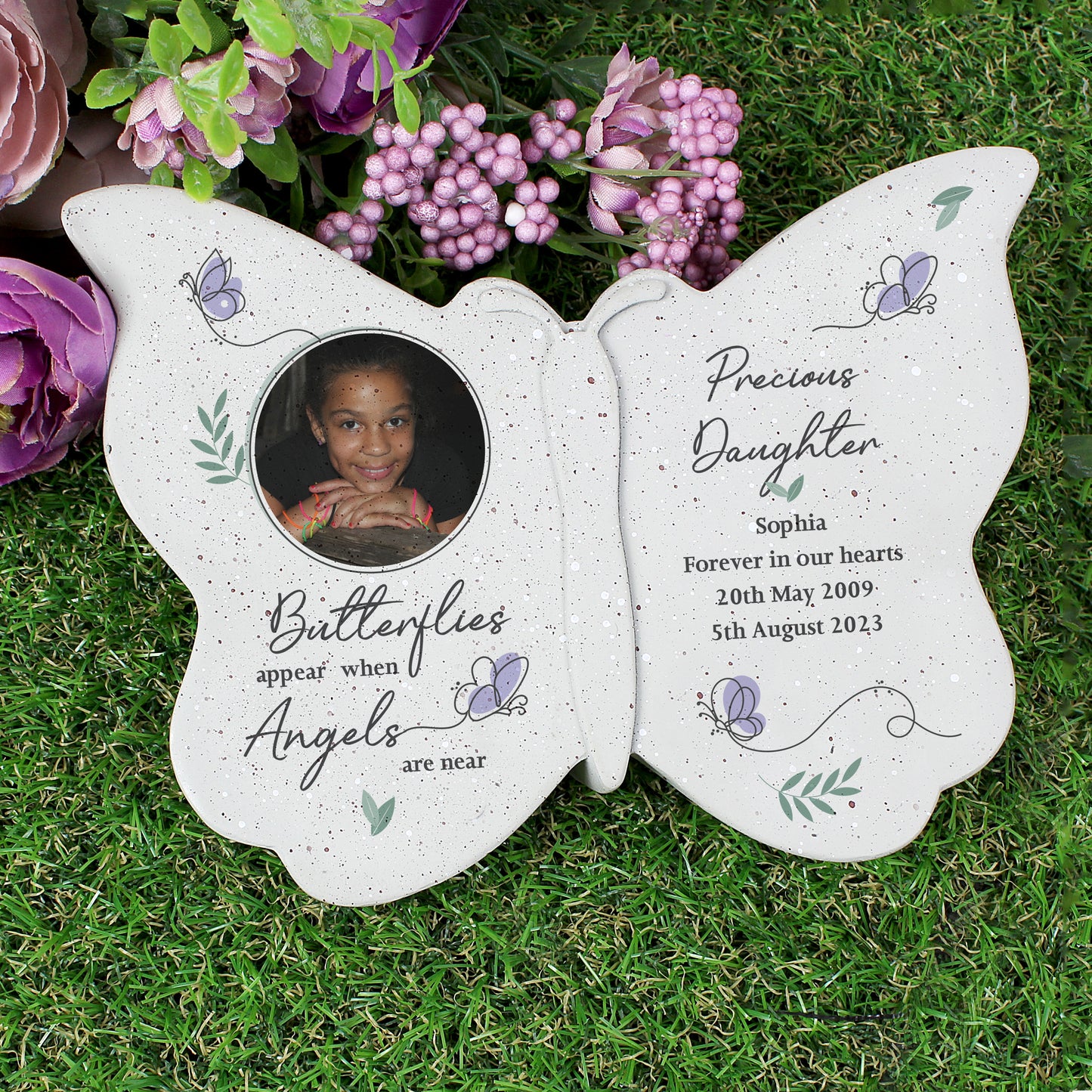 Personalised Butterflies Appear Photo Upload Memorial Resin Butterfly