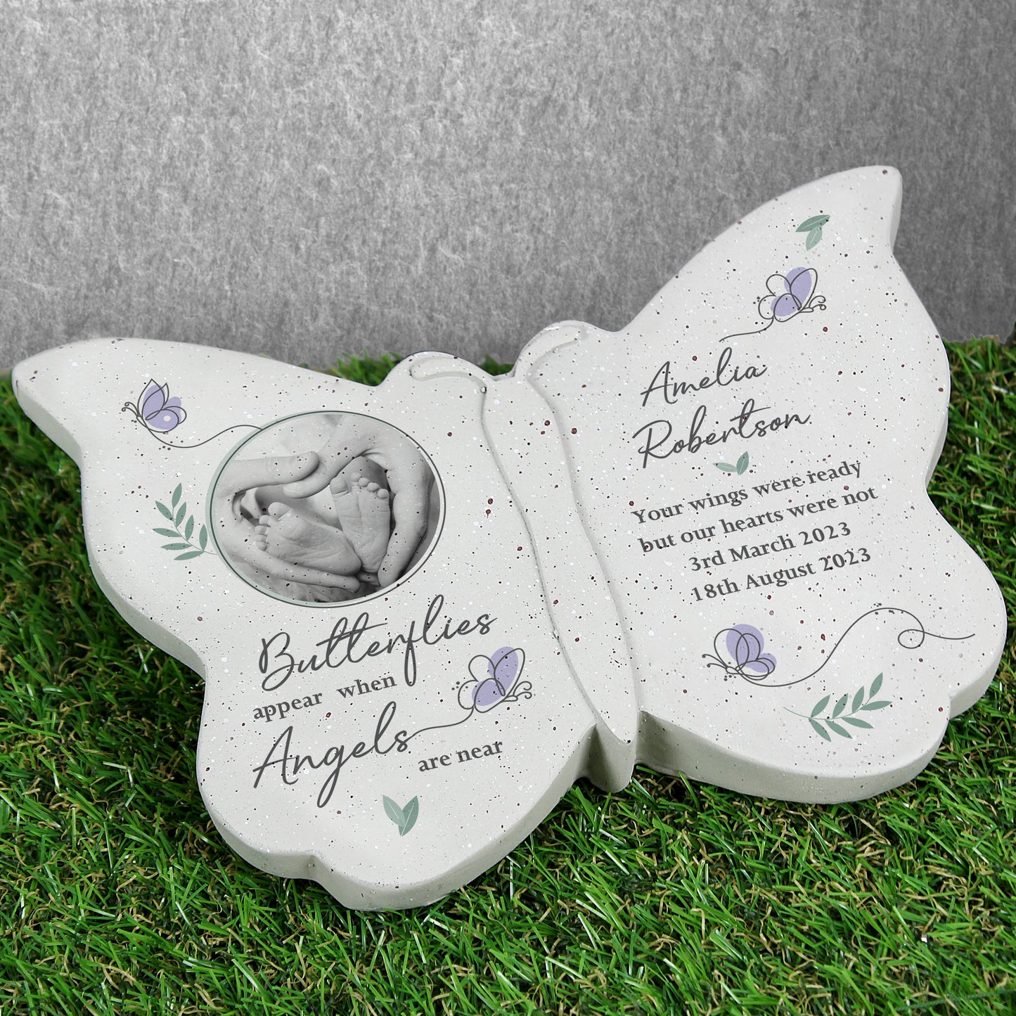 Personalised Butterflies Appear Photo Upload Memorial Resin Butterfly