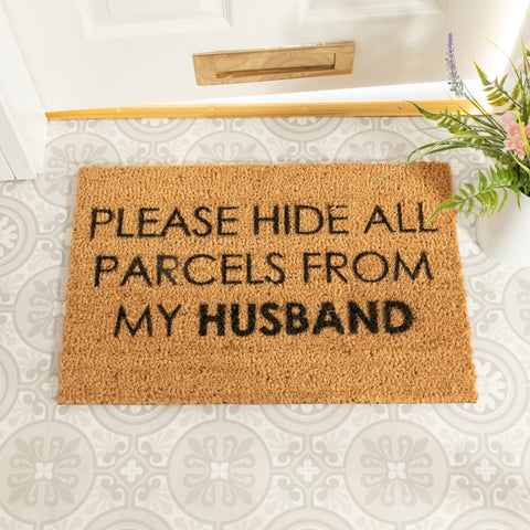 Please Hide all Parcels from Husband Doormat