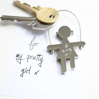 Skipping Sally Key Ring Handwriting Engraving