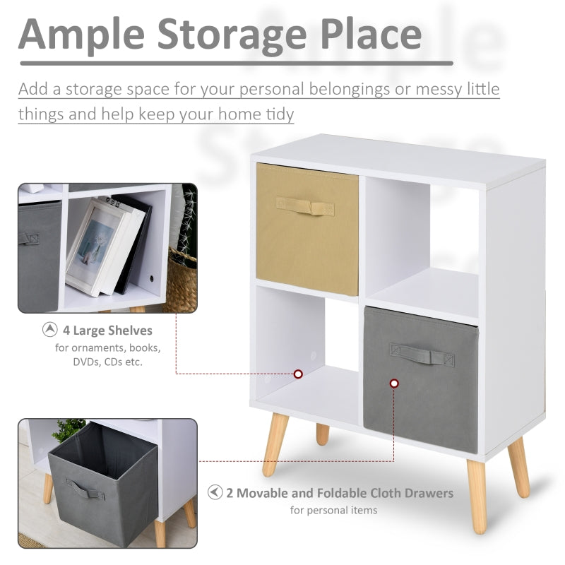 Particle Board Elevated 4-Cube Storage Unit White