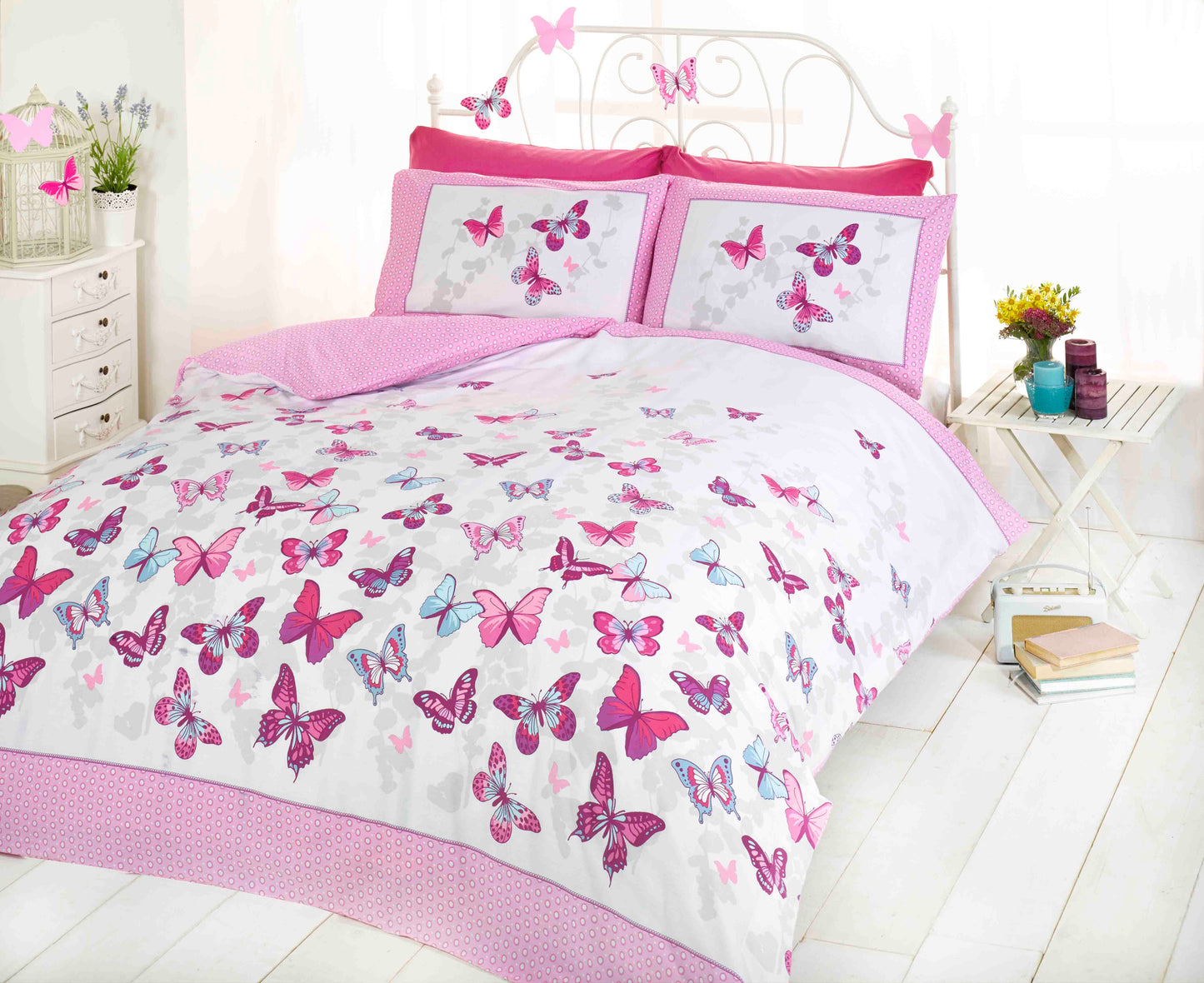 Butterfly Flutter Pink Bedding Sets