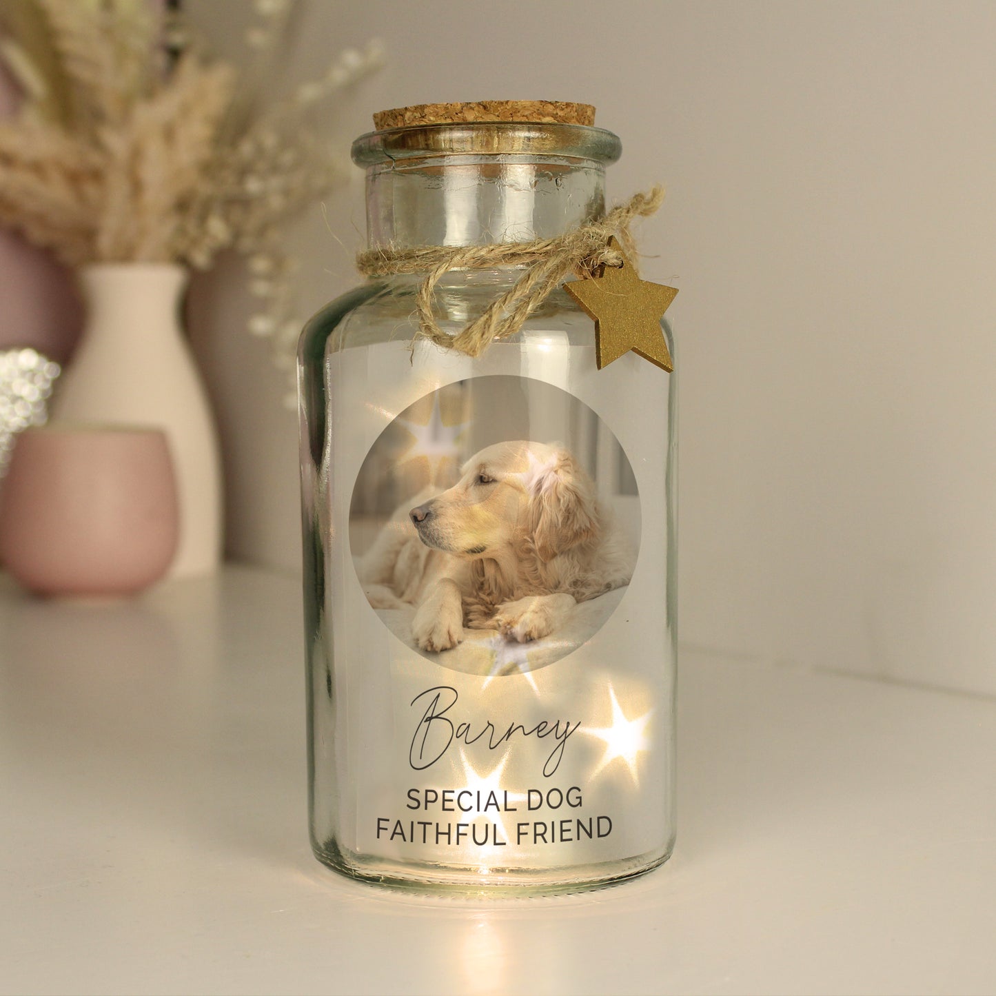 Personalised Photo Upload LED Glass Jar