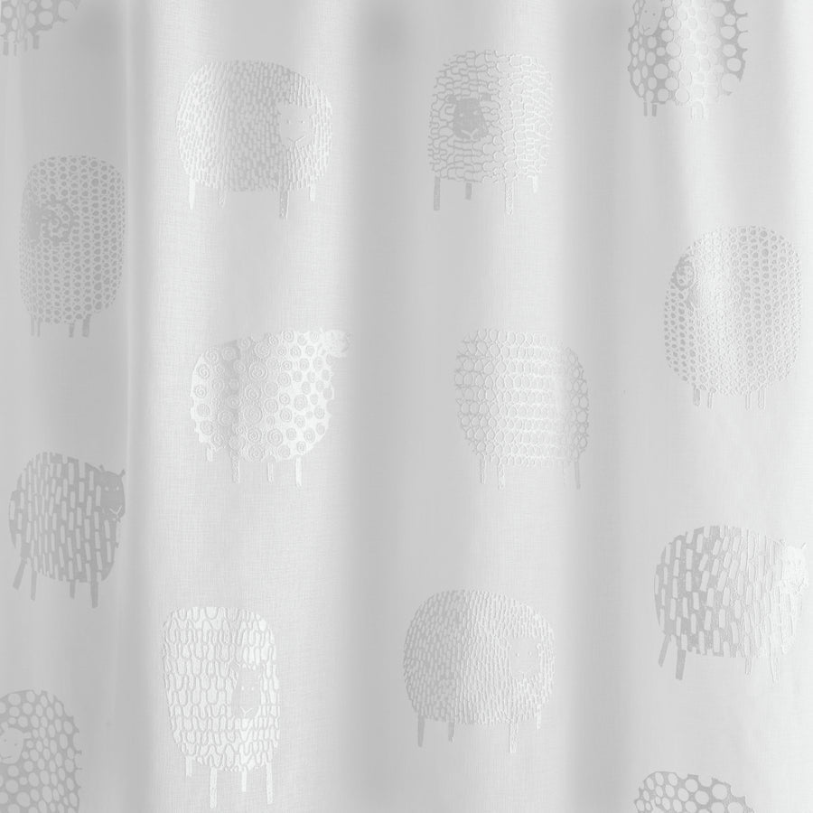 Voile Panel Dotty Sheep in White