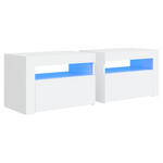 Bedside Cabinets 2 pcs with LEDs White 60x35x40 cm