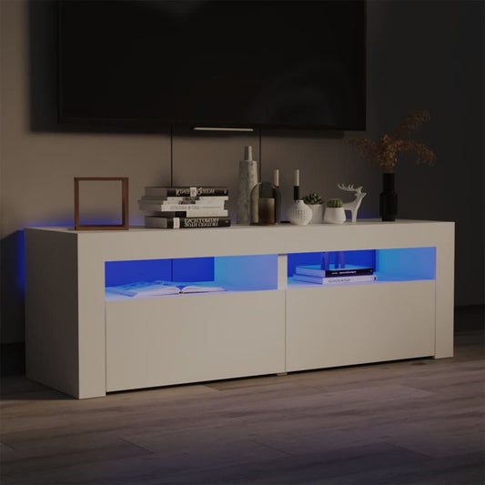 TV Cabinet with LED Lights White 120x35x40 cm